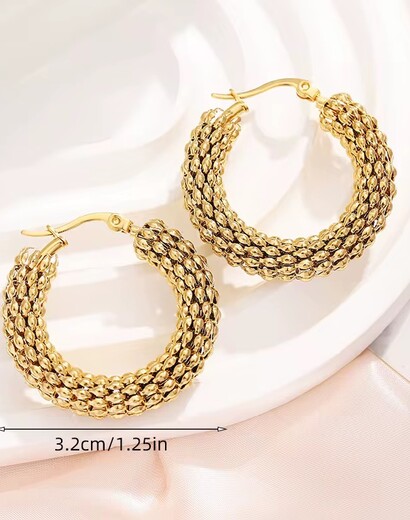 Chunky stainless steel hoop earrings